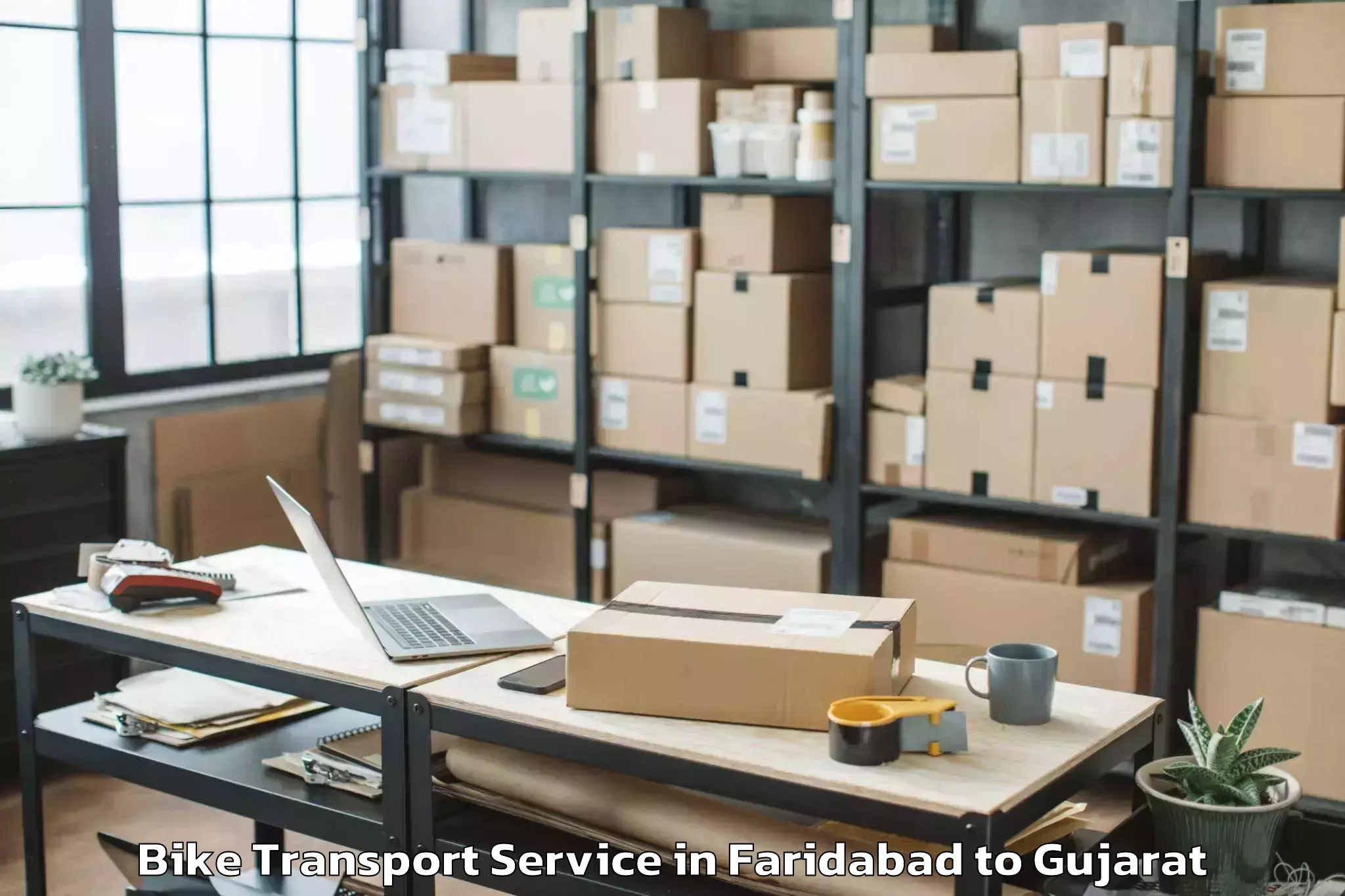 Affordable Faridabad to Virpur Bike Transport